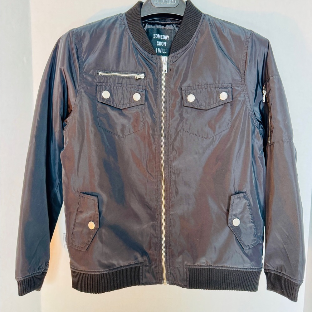 Kids Moto-Vibe Black Bomber Jacket